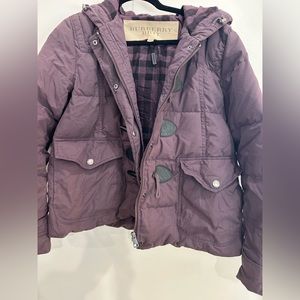 Burberry Brit Goose Parka. Size L. Color Purple